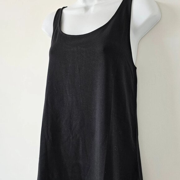 NWT EILEEN FISHER Black Stretch Jersey Scoop Neck Tank Top Small - Picture 2 of 7